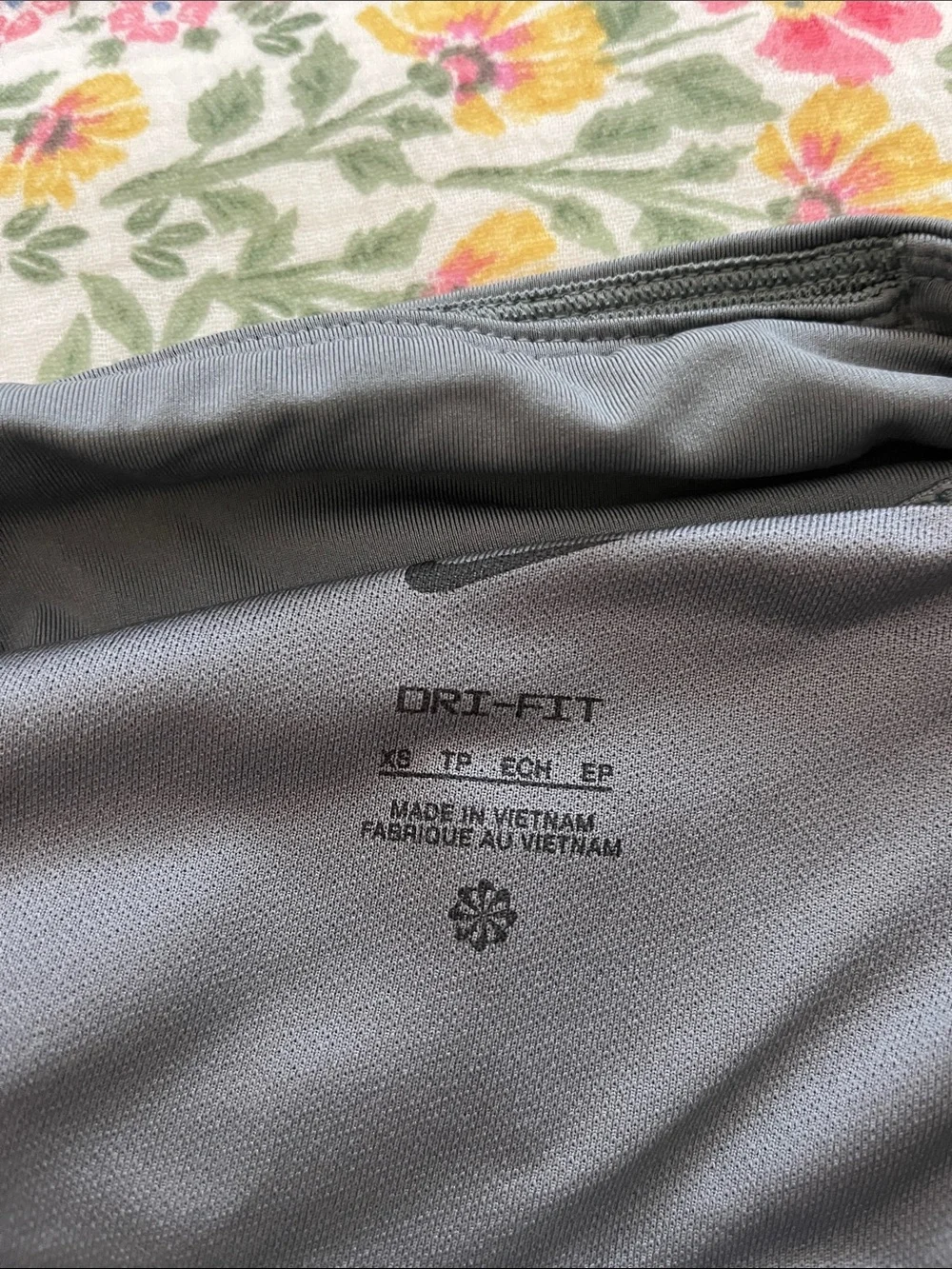 Nike Light Gray Running Shorts with Black Drawstring